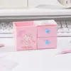 Yuemu Stationery Original Sanrio Hello Kitty Serie Cranberry Caja de Almacenamiento con Forma de Corazón Portalápices Organizador de Escritorio