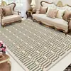 Alfombra Transfronteriza Geométrica de Lujo Ligero Estilo Americano, Rayas Simples, Lavable, Antideslizante, Adecuada para Sala de Estar y Dormitorio, Plegable