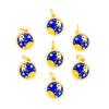 Retención de Color Alta Oro Vietnamita Accesorios DIY Astronauta Spaceman Estrella Azul Redondo Marca Colgante Collar Pulsera Mujeres