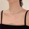 Collar Casual Nuevo de Perlas Naturales de Agua Dulce Ins Versátil Gargantilla para Viajeros Collar de Cuentas de Mijo de Alta Gama para Mujer