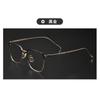 Montura de gafas ultraligera de semititanio con bloqueo de luz azul para miopía, para hombre, de negocios, simple, montura de ceja, lente plana, montura de titanio, mayoreo 89093