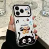 Adecuado para funda de teléfono Apple 17, Nuevo modelo de estilo coreano a la moda, Estilo de mujer moderno de alta gama para iPhone 14/15, Negro carbón