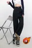 Jeans Retrô de Cintura Alta com Pernas Largas e Forro de Fleece para Mulheres, Novo Estilo Inverno 2026, Corte Reto, Tamanho Plus, Modelagem Solta, Calças Longas Emagrecedoras