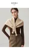 Lenço Triangular de Cashmere Listrado Perfurado com Tassel para Mulheres Outono Inverno Lenço Quente Lenço Macio