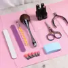 Almohadilla desechable para arte de uñas transfronteriza, 50 piezas de almohadilla de limpieza de mesa reutilizable rosa, 3 capas de tela impermeable para uñas