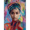 Aliexpress Mulheres Africanas Coloridas Pintura a Óleo Arte de Personagem Abstrato Estudo Entrada de Restaurante Núcleo de Pintura Decorativa