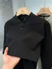 Sudadera de Punto Waffle con Cuello de Melocotón para Hombre, Nueva Camiseta Casual de Manga Larga Otoño/Invierno 2026 para Hombres Jóvenes y de Mediana Edad, Camiseta Básica de Color Sólido