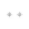 Pendientes de Estrella de Ocho Puntas Plateados para Mujer Plata de Ley S925 Moda Simple Versátil Nicho Estilo Lujo Ligero Pendientes con Cierre de Rosca para Hombre