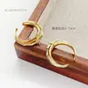 Banho de ouro real sobre cobre, anel aberto plissado decorativo, suporte para pérola barroca, pingente de anel, acessórios para joias de anel DIY