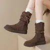 2026 Nuevas Botas de Mujer Estilo Retro Maillard Primavera/Otoño con Borlas Suela Gruesa Apilada Zapatos Individuales de Mujer Cómodos Antideslizantes Suela Suave
