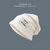 Gorro holgado de punto plisado de nicho estilo japonés para mujer, sombrero versátil de color liso para clima frío, gorro simple para la cabeza de celebridad de internet para pareja, gorro de punto sin vuelta estilo coreano