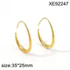 Pendientes Transfronterizos de Acero de Titanio Chapados en Oro de 18 Quilates para Mujer, Pendientes de Aro Lisos Geométricos, Pendientes de Alta Gama, Lujo Ligero, Sensación de Alta Gama, Verano