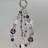 Outono e Inverno Luxo Leve Cristal Roxo Borboleta Contas Pulseira de Celular Moda Resistente Chaveiro de Bolsa Venda Quente Transfronteiriça