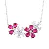 Collar Transfronterizo Tiktok Flor de Rubí Circonita Lujo Ligero Floral Moda Cadena Clavícula Joyería al por Mayor para Mujer