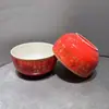Serie Roja Completa Esmaltada Cuenco de Cerámica de Longevidad de 4.6 pulgadas para Banquetes de Cumpleaños Bendición de los Cien Longevidades Cuenco de Cerámica de Longevidad Venta al por Mayor Cuenco de Longevidad