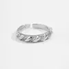 Anillo Abierto Ajustable para Mujer con Diseño Europeo y Americano, Sensación de Alta Gama, Incrustación de Circonita, Estilo Retro Versátil