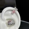 Super Flash Corazón Zircón Lazo Uña Hueso Oreja 2025 Nuevo Diseño Nicho Lujo Accesible Exquisitos Pendientes Rosados Femeninos para Mujer