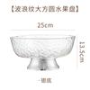 Escurridor PET Plato de Frutas Transparente Lujo Ligero Nórdico Plato de Frutas de Pie Alto Chapado en Oro Plato de Aperitivos de Escritorio con Tapa