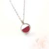 Collar de Acero de Titanio Mini Abrible de 12 mm con Cristal Doble Cara Cinabrio Cadena para Clavícula de Alambre Retorcido Colgante Simple Regalo para Novia
