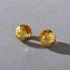 Diseño Original Moda Simple Retro Nicho Estilo Metálico Patrón de Flor Pendientes Europeos y Americanos Dorados Pendientes Versátiles para Mujer