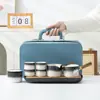 Nuevo Juego de Té Estilo Chino para Hogar Oficina Reunión Invitados Entrada Olla Portátil de Color Degradado con Asa Lateral Taza de Té Kung Fu Caja de Regalo