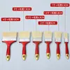 Pincel de Cola Rojo Dorado Transparente Personalizado para Uso Transfronterizo, Mango de Plástico Cerdas Suaves Pincel para Pintura y Decoración de Muebles de Madera