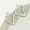 Brincos Geométricos Triangulares Vazados de Camada Dupla Personalizados Criativos Transfronteiriços Europeus e Americanos Brincos Pontos Geométricos Simples para Mulheres Atacado