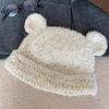 Chapéu de lã de urso de orelha fofo e ceroso macio da Coreia do Sul, chapéu feminino de inverno com proteção para orelhas quente e à prova de frio, chapéu de malha
