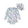 6-12M,12-18M,18-24M,2-3Años3-4Años traje de baño infantil con estampado y encaje en la pierna trasera