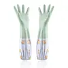 Guantes para Lavar Platos con Forro de Felpa para Limpieza del Hogar, Caucho Duradero, Extra Largos y Gruesos, Impermeables, Adecuados para Mujeres para Lavar Platos y Ropa