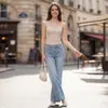 Anfiona 2026 Primavera Nuevo Estilo Europeo y Americano Estilo Chica Caliente de Deseo Puro Camiseta sin Mangas de Encaje de Doble Capa Adelgazante 6037