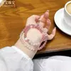 Nova Pulseira de Corrente de Mão com Pingente de Olho de Tigre Dourado Natural de Camada Dupla com Círculos Duplos Ornamentos de Mão Presente para Mulheres Venda por Atacado