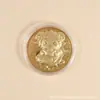 Moneda Conmemorativa del Zodiaco Oveja 2027 Lámina de Oro Sobre Rojo de la Suerte para Compañías de Seguros y Reuniones Anuales Corporativas Regalo Artesanal
