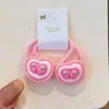 Laços de Cabelo Rosa Fofos para Meninas, Elásticos de Cabelo Infantis que Não Danificam o Cabelo, Elásticos de Alta Elasticidade, Acessórios de Cabelo de Coelho de Desenho Animado