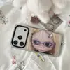 Estojo Estilo Coreano com Borda Reta Espelhada Barbie Adequado para Apple 17 Pro Max, iPhone 16 Pro, Fofo 15P Anti-Queda