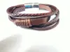 Nova personalidade Coringa Pulseira masculina europeia e americana moda simples pulseira trançada de couro contas artesanais criativas atacado