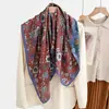 Bufanda de terciopelo floral estilo pastoral, bufanda cuadrada de 90 cm para mujer, bufanda para fotos de viajes de verano, chal de protección solar