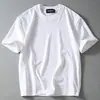 Algodão de fibra longa de Xinjiang! Construção de fio duplo de 260g! Camiseta masculina básica, versátil, de manga curta, gola redonda, cor sólida, para o verão