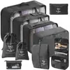 Conjunto de Armazenamento para Viagem Amazon Bolsa de Armazenamento para Viagem Conjunto de Oito Peças Bolsa de Armazenamento para Organização de Roupas de Viagem