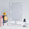 Espejo de Maquillaje LED Puede Girar 360 Grados, Espejo de Belleza Iluminado con USB Táctil de Tres Colores, Espejo de Tocador de Escritorio