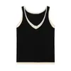 Top de punto casual a capas, nuevo, con cuello casual, de color block, transfronterizo europeo y americano, al por mayor, para verano