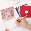 Tarjeta de felicitación de cumpleaños de animal de dibujos animados 3D estilo Ins, tarjeta de bendición y confesión escrita a mano, tarjeta plegable, regalo de mensaje