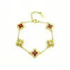 Pulsera de Trébol de Cuatro Hojas de Nácar de Alto Diseño Estilo Coreano para Mujer Joyería de Mano de Nicho de Lujo Ligero Regalo del Día de San Valentín