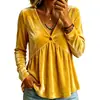 2026 Nuevo top de punto suelto de color liso, moda casual de manga larga con cuello en V para mujer, transfronterizo europeo y americano, Amazon