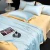 Nuevo Edredón de Verano de Color Sólido Estilo Simple Seda de Hielo Enfriador Juego de Cuatro Piezas Núcleo de Edredón de Aire Acondicionado Ropa de Cama Venta al por Mayor
