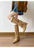 Botas Maillard de piel, botas largas para mujeres petite, botas de tacón de cuña, pantalones de vestir de punta, botas de caña alta de equitación