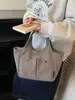 Bolsa de Lona Minimalista Coreana de Nicho para Trabalho e Deslocamento, Bolsa Tote Leve, Bolsa de Ombro Fashion, Bolsa Cesta