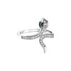 Anel de cobra com zircônio verde europeu e americano, luz, luxo, personalizado, em forma de cobra, diamante, abertura, anel, outono e inverno, novo, atacado, quente, cobra, ano da cobra