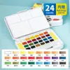 Pintura de Acuarela Sólida Forma de Abanico 24 Colores 36 Colores 42 Colores Pintura Gouache Estudiantes de Primaria Principiantes Pintura Acuarela Plumas