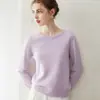 Nuevo Suéter de Punto 100% Cachemira Pura para Mujer, Versátil, Cuello Redondo, para el Otoño/Invierno 2026, Camiseta Base de Punto
